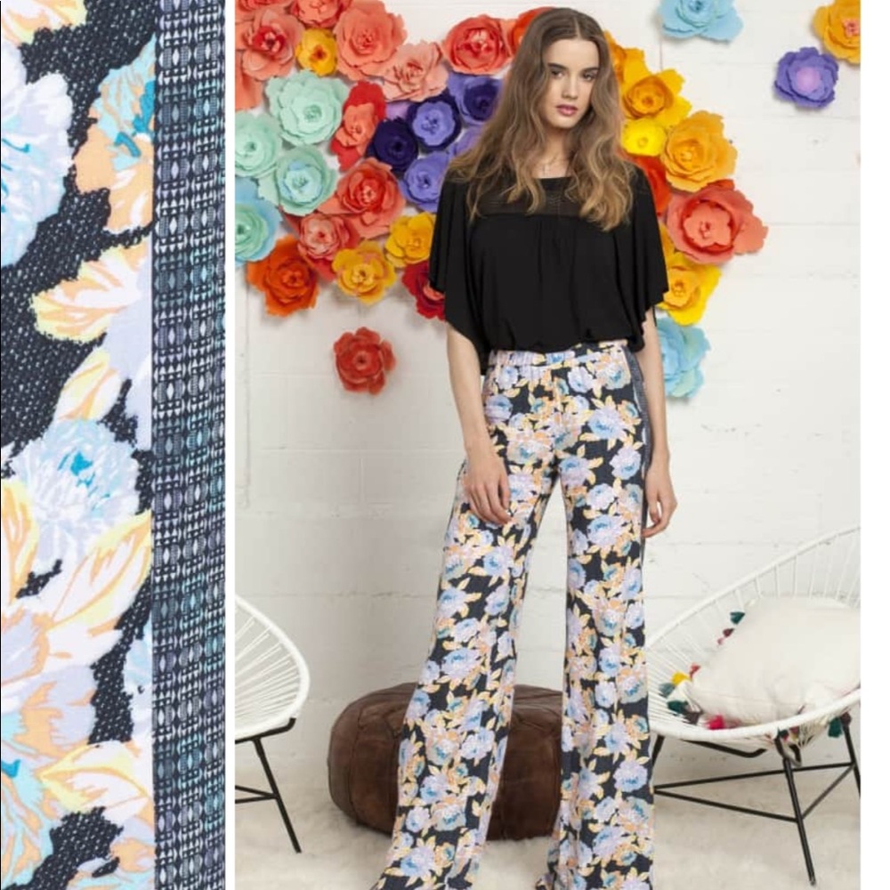 Ella Moss Delilah Wide Leg Printed Boho Pants
